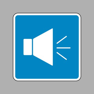 Ses işareti illüstrasyon sessiz işareti ile. Beyaz mavi işareti simgesine 