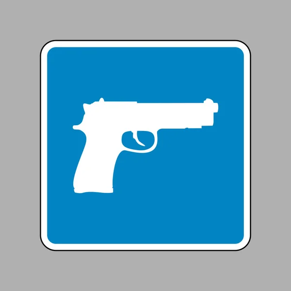 Απεικόνιση σημείου όπλο. Λευκό εικονίδιο μπλε σημάδι ως φόντο. — Διανυσματικό Αρχείο