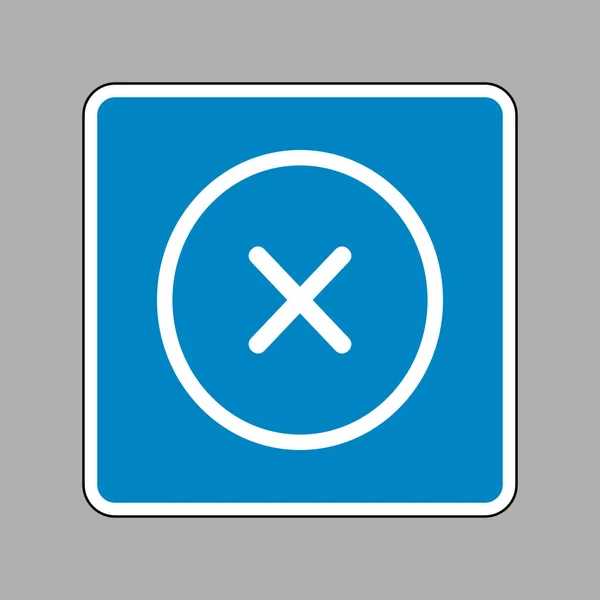 Illustrazione croce segno. Icona bianca sul segno blu come sfondo . — Vettoriale Stock