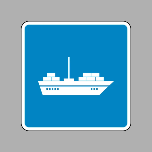 Hajó jel illusztráció. A kék jel mint háttér fehér ikon. — Stock Vector
