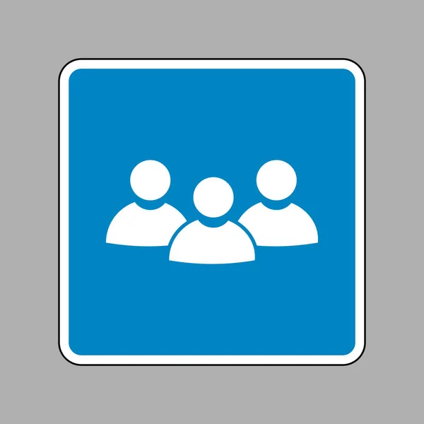 Zeichen für Teamarbeit. weißes Symbol auf blauem Schild als Hintergrund. — Stockvektor