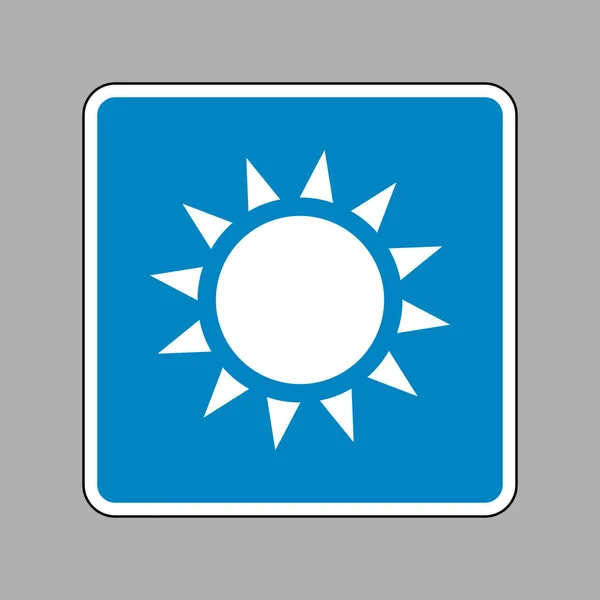 Sun sign illusztráció. A kék jel mint háttér fehér ikon. — Stock Vector