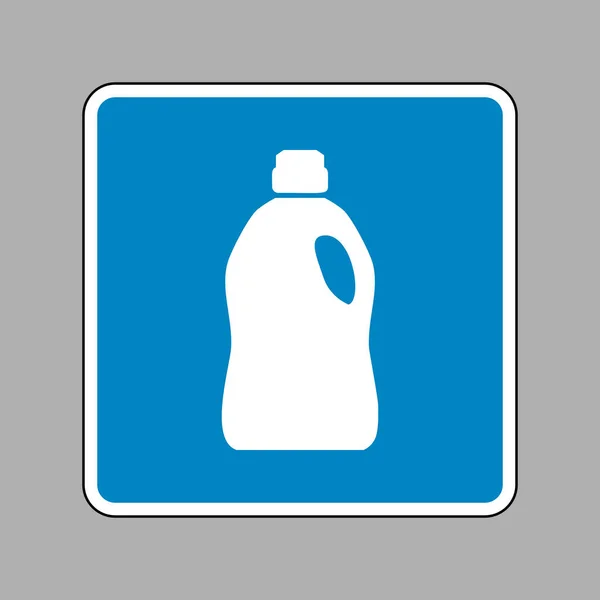 Plastflaska för rengöring. Vit ikon på blå skylt som BA — Stock vektor