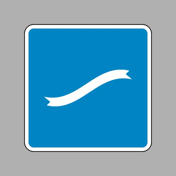 Banner znamení pásu karet. Bílá ikona na modré turistické značce jako pozadí. — Stockový vektor