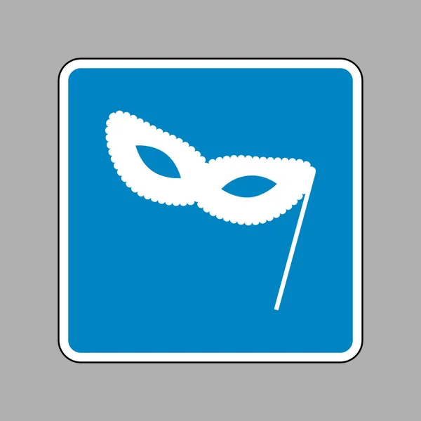 Carnaval veneciano tradicional Signo de máscara decorativa. icono blanco o — Vector de stock