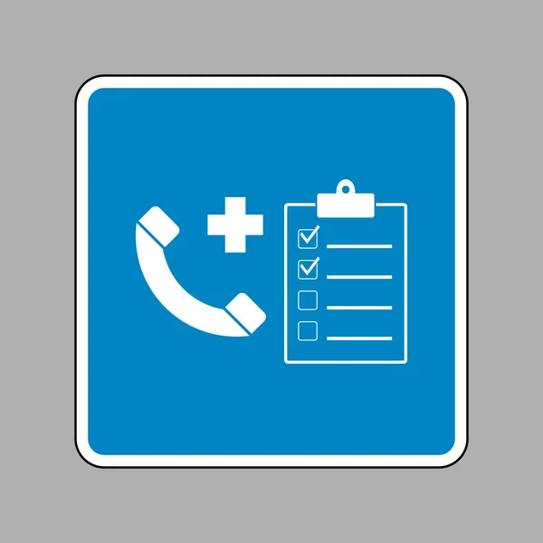 Medische consultration ondertekenen. Wit pictogram op blauw bord als pagina — Stockvector