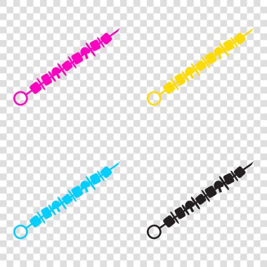 Şiş kebap şişleri üye. CMYK simgeleri şeffaf adam