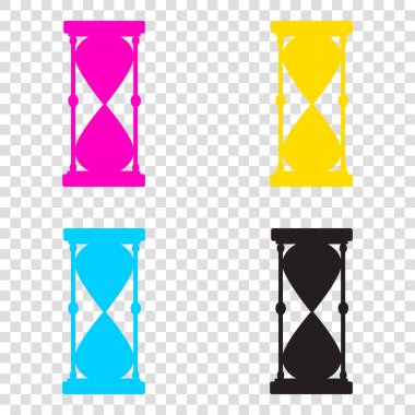 Kum saati işareti illüstrasyon. CMYK simgeleri şeffaf adam