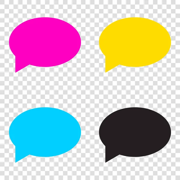 Speech bubble icon. CMYK icons on transparent background. Cyan, — Stock Vector