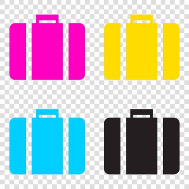 Evrak Çantası'nı işaret illüstrasyon. CMYK simgeleri şeffaf adam