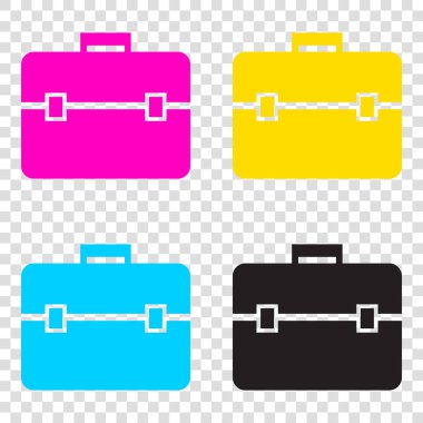 Evrak Çantası'nı işaret illüstrasyon. CMYK simgeleri şeffaf adam