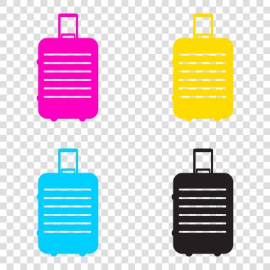 Bagaj işareti illüstrasyon. CMYK simgeleri şeffaf arka plan üzerinde.