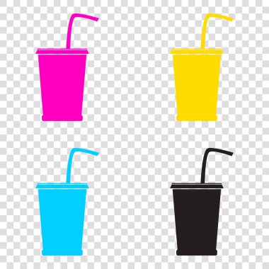 İşareti illüstrasyon iç. CMYK simgeleri şeffaf arka plan. C