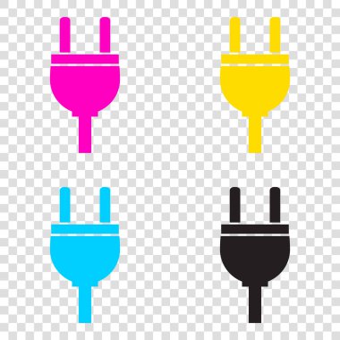 Soket işareti illüstrasyon. CMYK simgeleri şeffaf arka plan üzerinde. 