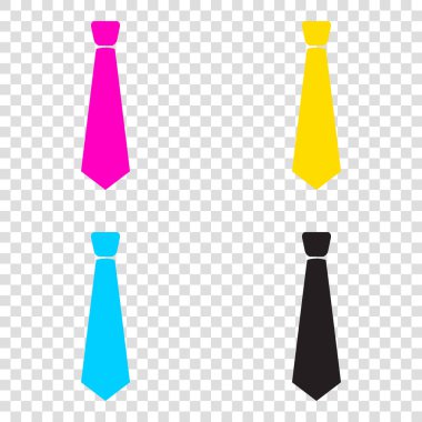 Kravat işareti illüstrasyon. CMYK simgeleri şeffaf arka plan. CyA