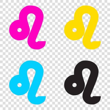 Leo işareti illüstrasyon. CMYK simgeleri şeffaf arka plan. CyA