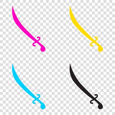 Kılıç işareti illüstrasyon. CMYK simgeleri şeffaf arka plan. C