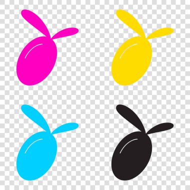 Zeytin işareti illüstrasyon. CMYK simgeleri şeffaf arka plan. C