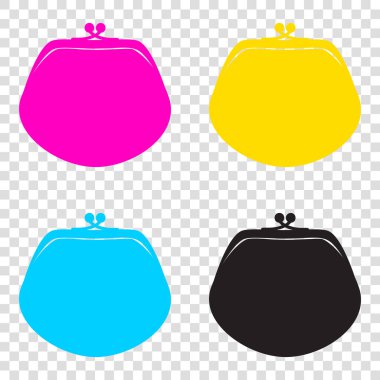 Çanta işareti illüstrasyon. CMYK simgeleri şeffaf arka plan. C