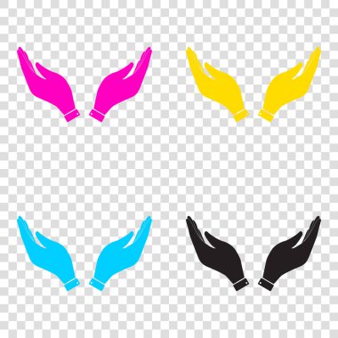 El simge tasarlamak. Dua sembolü. CMYK simgeleri şeffaf