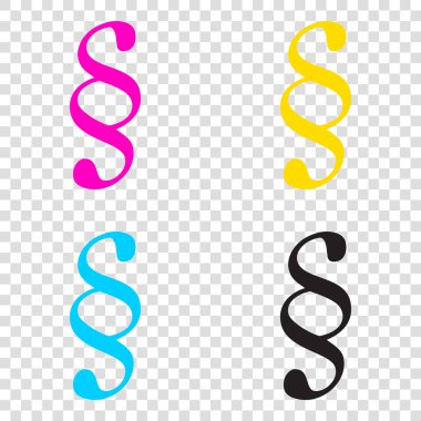 Paragraf işareti illüstrasyon. CMYK simgeleri şeffaf adam