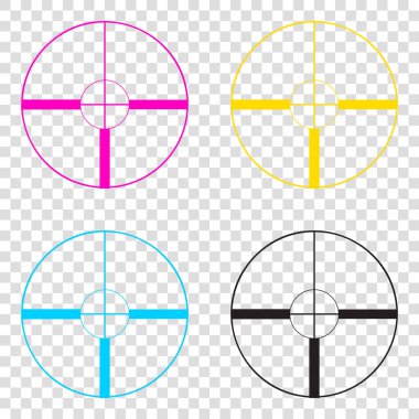 Görme işareti illüstrasyon. CMYK simgeleri şeffaf arka plan. C