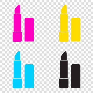 Basit kayıt pomad. CMYK simgeleri şeffaf arka plan. Deniz mavisi, 