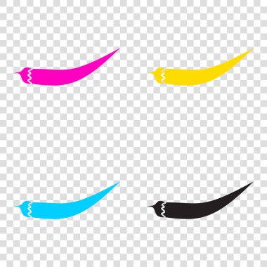 Biber biber işareti. CMYK simgeleri şeffaf arka plan. Deniz mavisi, 