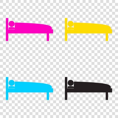 Hastane illüstrasyon işareti. CMYK simgeleri şeffaf arka plan üzerinde