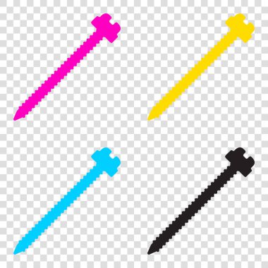 Vida işareti illüstrasyon. CMYK simgeleri şeffaf arka plan. C