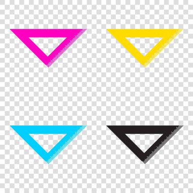 Cetvel işareti illüstrasyon. CMYK simgeleri şeffaf arka plan. C