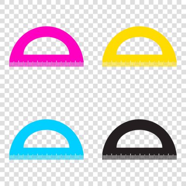 Cetvel işareti illüstrasyon. CMYK simgeleri şeffaf arka plan. C