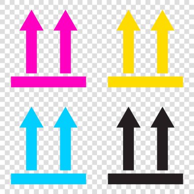 Oklar lojistik iz. CMYK simgeleri şeffaf arka plan. C