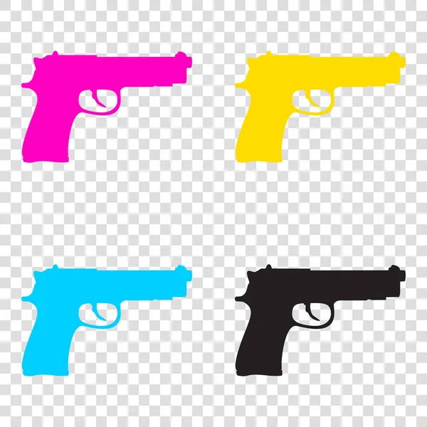 Gun jel illusztráció. CMYK ikonok-ra átlátszó háttér. Cya — Stock Vector