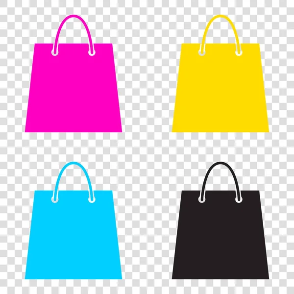 Shopping väska illustration. CMYK-ikoner på transparent bakgrund. — Stock vektor