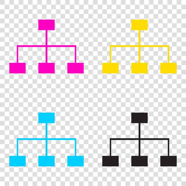 Знак карты сайта. CMYK иконки на прозрачном фоне. Циан, маген — стоковый вектор