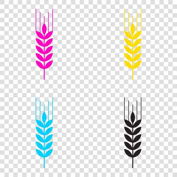 Иллюстрация пшеницы. CMYK иконки на прозрачном фоне. C — стоковый вектор