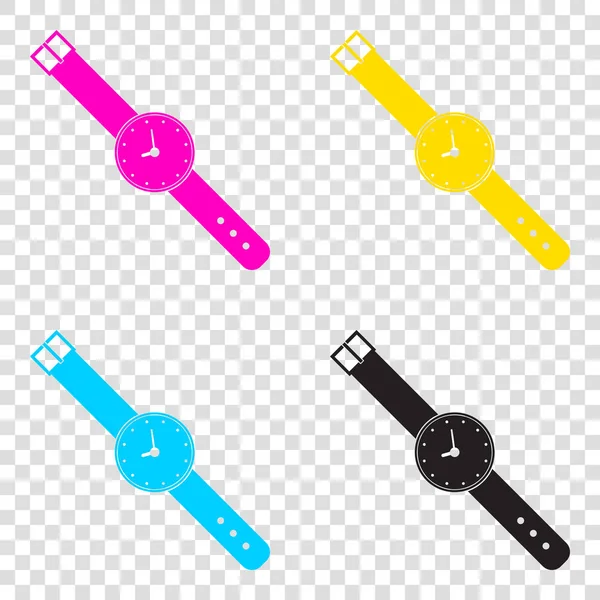 İşareti illüstrasyon izlemek. CMYK simgeleri şeffaf arka plan. C