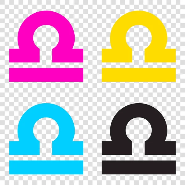 Libra tecken illustration. CMYK-ikoner på transparent bakgrund. C — Stock vektor
