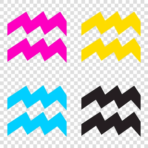 Kova işareti illüstrasyon. CMYK simgeleri şeffaf arka plan üzerinde