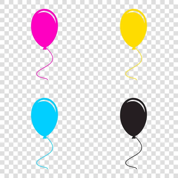 Ilustração sinal de balão. Ícones CMYK em fundo transparente . — Vetor de Stock