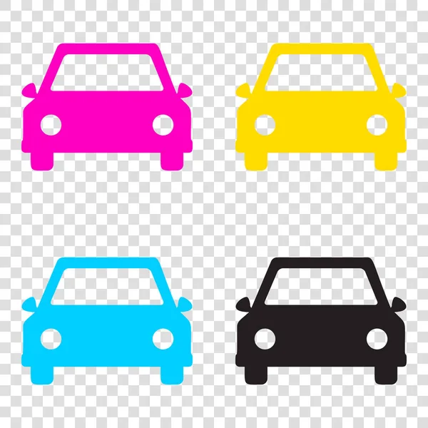 Ilustracja znak samochód. CMYK ikony na przezroczystym tle. CYA — Wektor stockowy