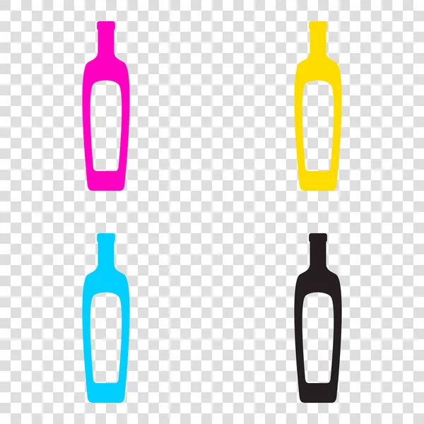 Signo de botella de aceite. CMYK iconos sobre fondo transparente. Cya. — Vector de stock