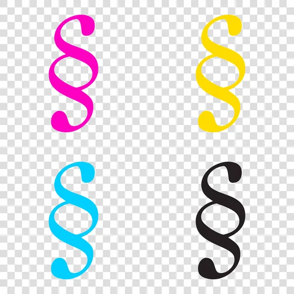 Paragraf işareti illüstrasyon. CMYK simgeleri şeffaf adam