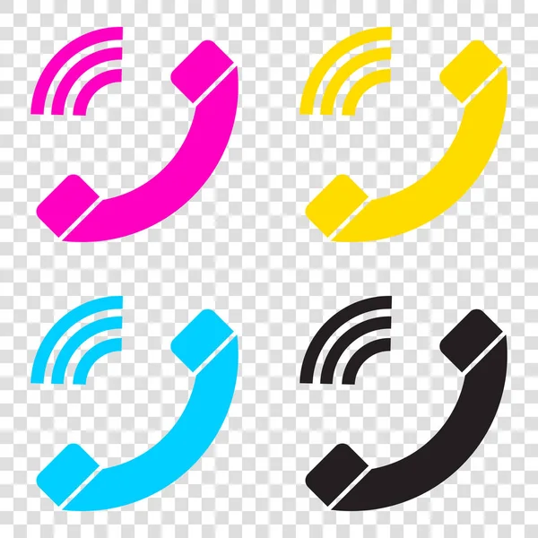 Telefon işareti illüstrasyon. CMYK simgeleri şeffaf arka plan. C