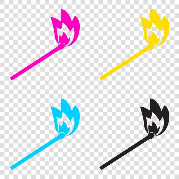 Maç işareti illüstrasyon. CMYK simgeleri şeffaf arka plan. C