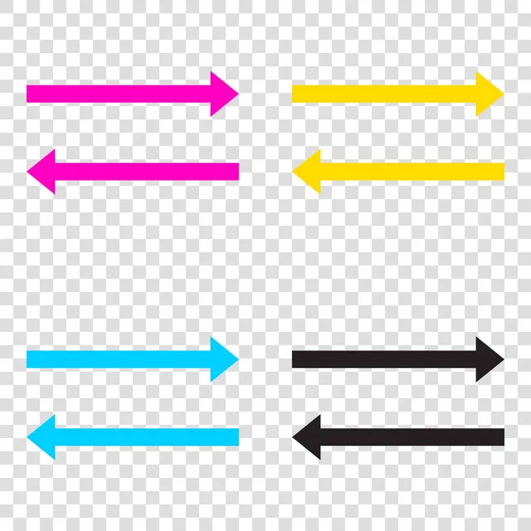 Seta sinal simples. Ícones CMYK em fundo transparente. Ciano, m —  Vetores de Stock