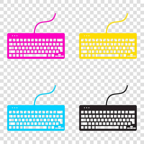 Tastatur einfaches Zeichen. cmyk-Symbole auf transparentem Hintergrund. Cyan — Stockvektor