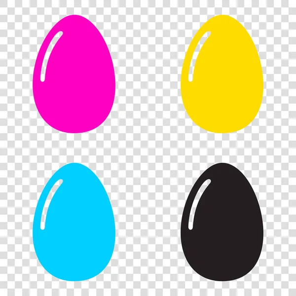 Знак яйца цыпленка. CMYK иконки на прозрачном фоне. Cyan, — стоковый вектор