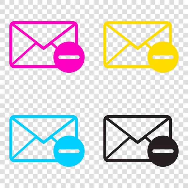 E-post tecken illustration. CMYK-ikoner på transparent bakgrund. CY — Stock vektor